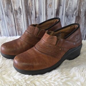 Ariat Brown Leather Steeltoe Work Shoe Size 9B